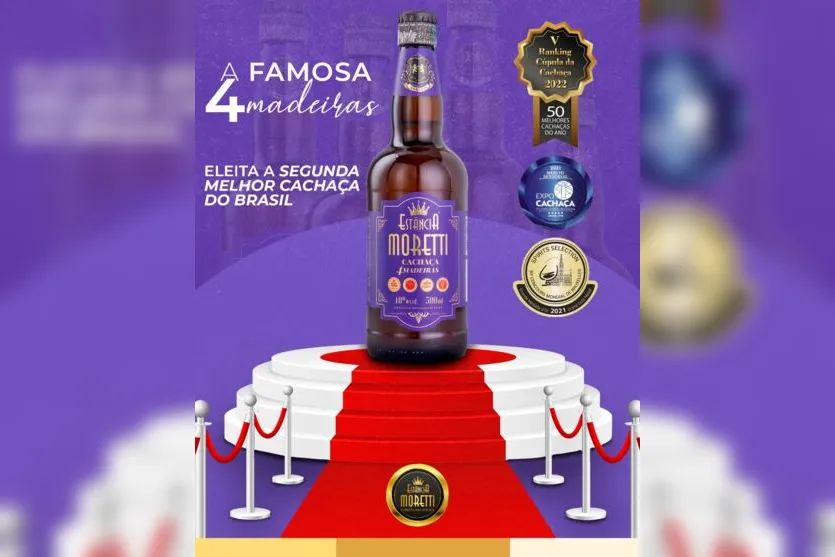 Cachaça Estância Moretti 4 Madeiras é a segunda melhor cachaça do Brasil