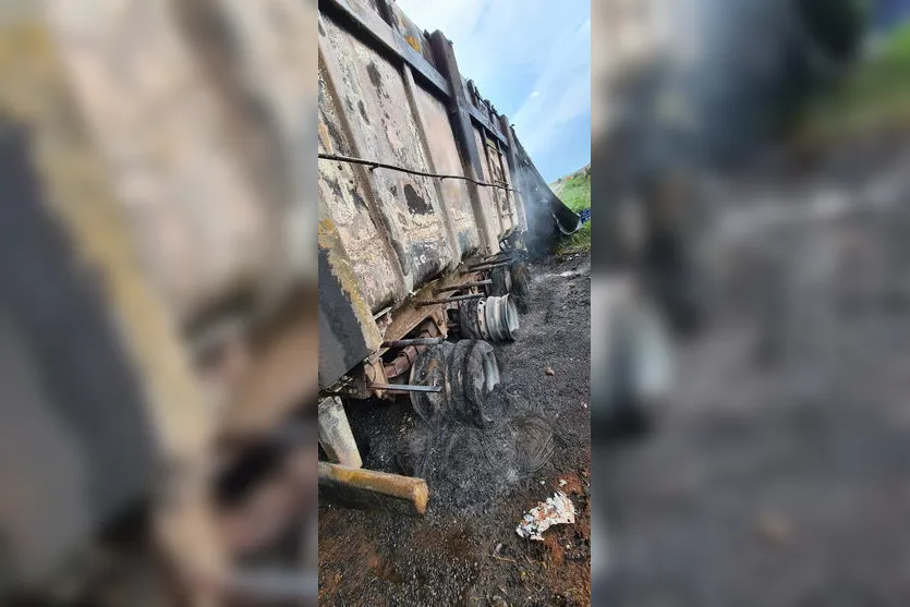 Caminhão com cigarros contrabandeados pega fogo na região