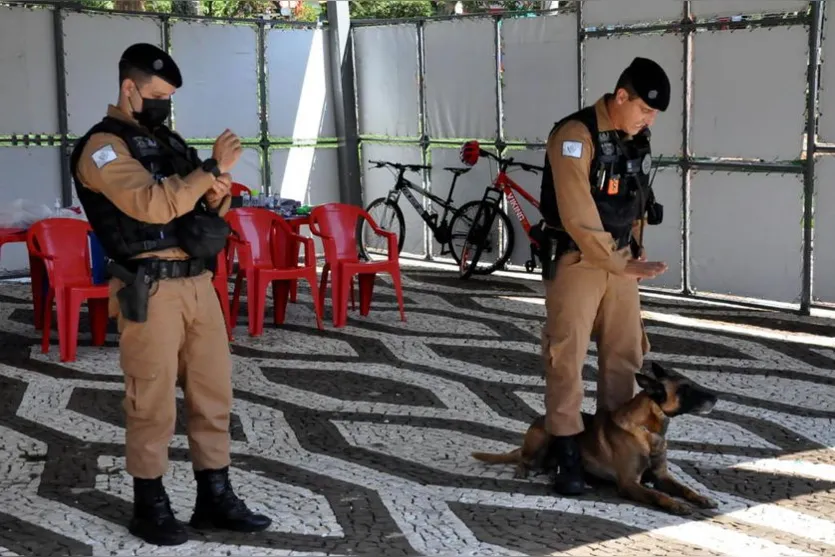 Canil da PM participa de evento em Jandaia do Sul