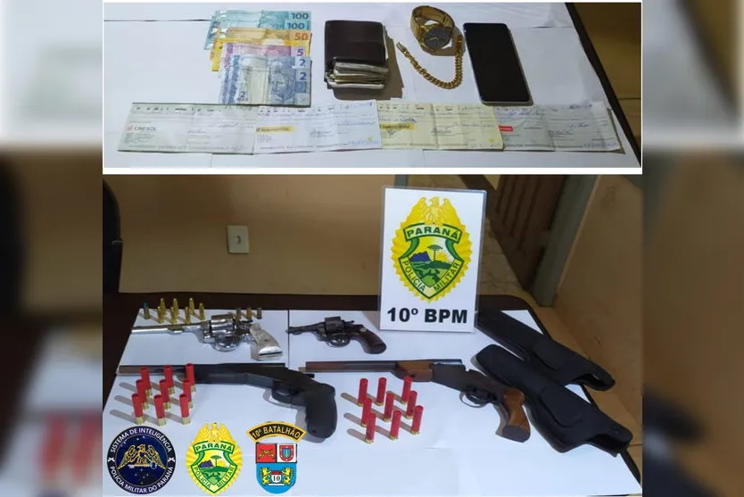 Casal é preso e quatro armas de fogo são apreendidas pela PM