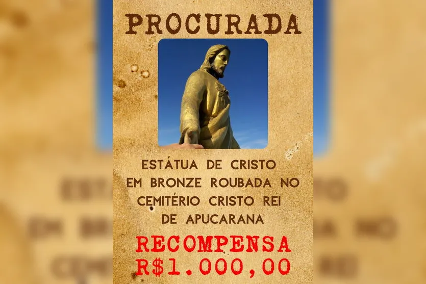 Família oferece recompensa por Cristo furtado em Apucarana