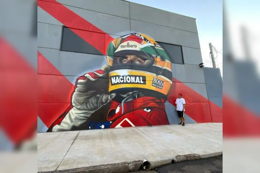 Grafiteiro conclui homenagem a Ayrton Senna, em Apucarana