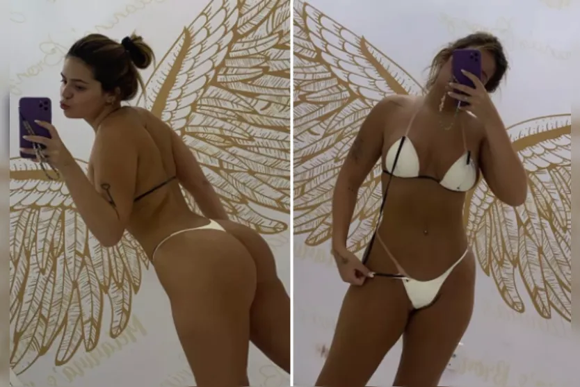 Viih Tube surge de biquíni de fita e exibe corpo bronzeado