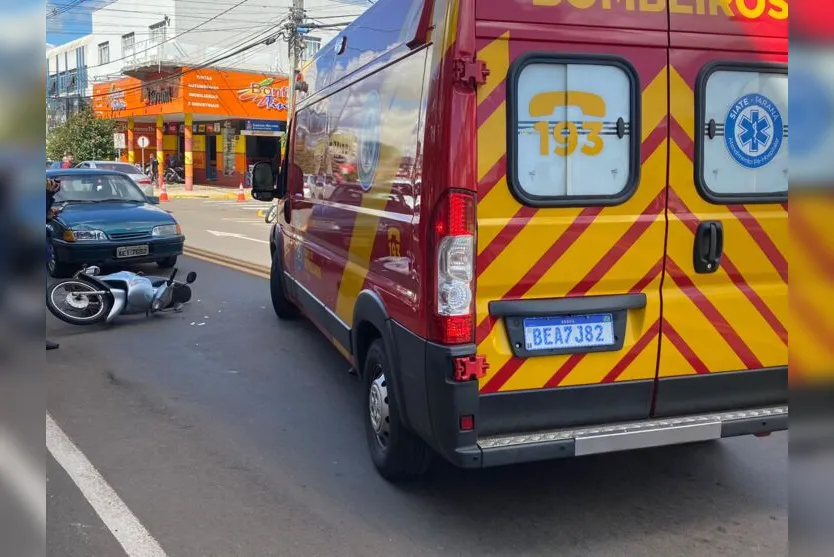 Acidente no centro de Apucarana deixa homem ferido
