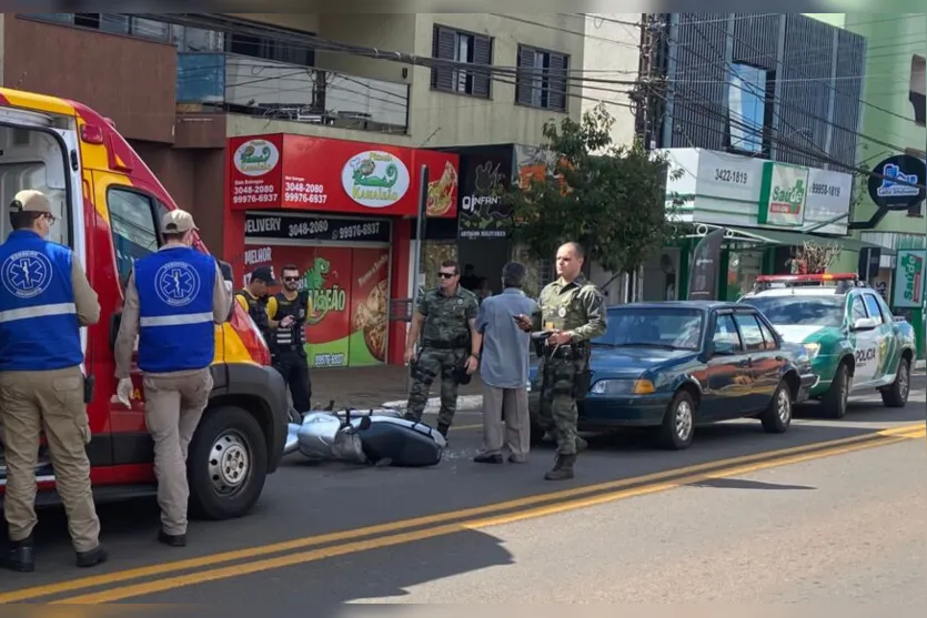 Acidente no centro de Apucarana deixa homem ferido