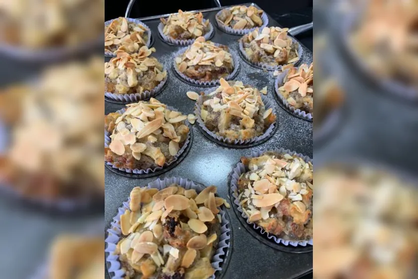  Bolinhos de frutas que serão vendidos em prol da Associação de Mães de Autistas, de Apucarana 