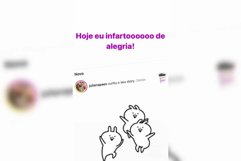 Juliana Paes curte stories de influencer mirim de Apucarana