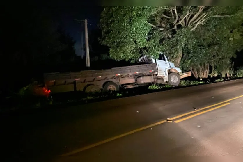 Motorista fica ferido gravemente em colisão contra árvore na PR-082