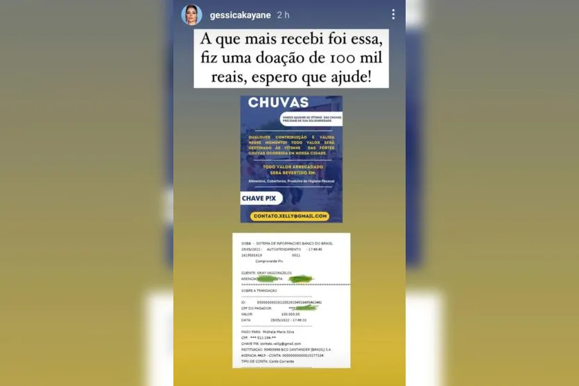 Gkay doa R$ 100 mil para vítimas das chuvas em Pernambuco