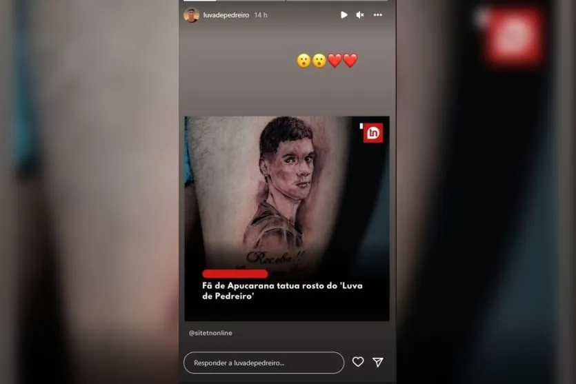 Luva de Pedreiro compartilha homenagem de fã de Apucarana