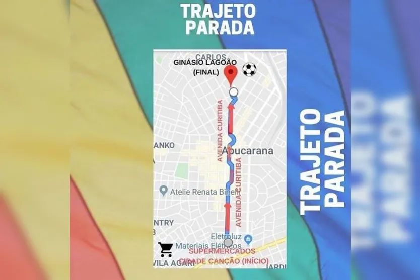  O evento terá um grande percurso, a concentração começa às 13h, na Avenida Curitiba 