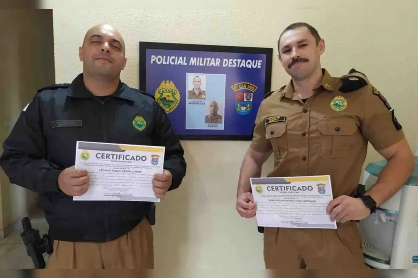 Policiais Tadeu e Moretti foram destaques em maio na 6ª CIPM