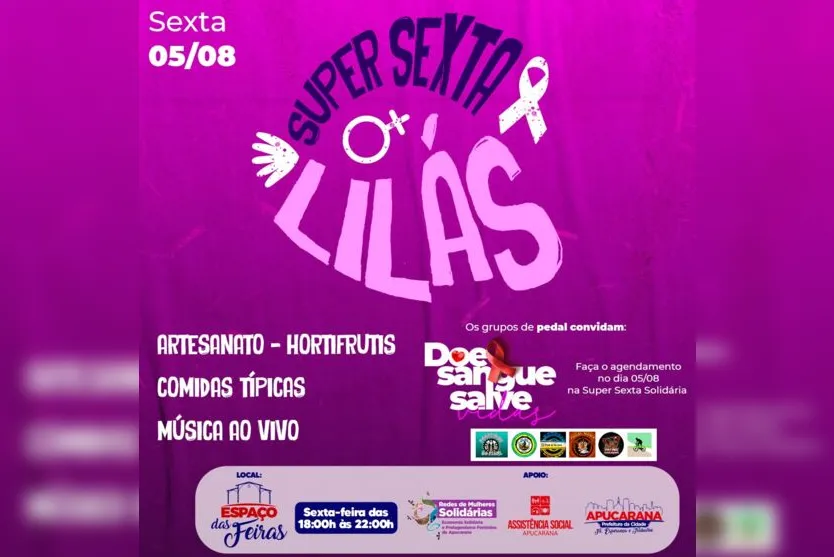  A feira de hoje leva este nome, em alusão a Campanha Agosto Lilás 