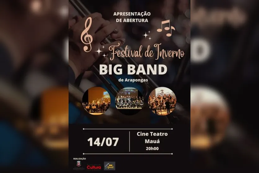  Banner do evento de abertura do III Festival de Inverno da cidade de Arapongas 