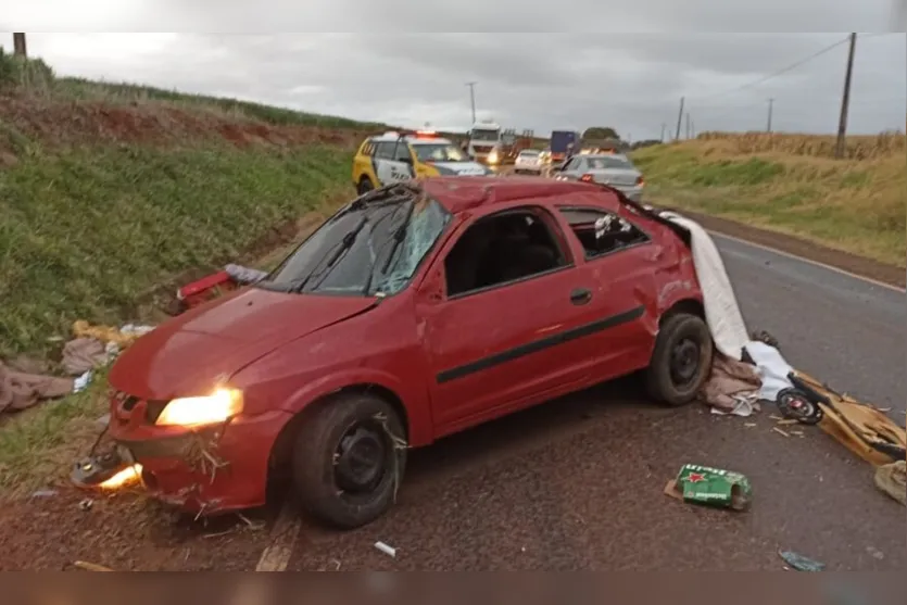 Enfermeira morre após capotar o carro na PR-453 em Borrazópolis