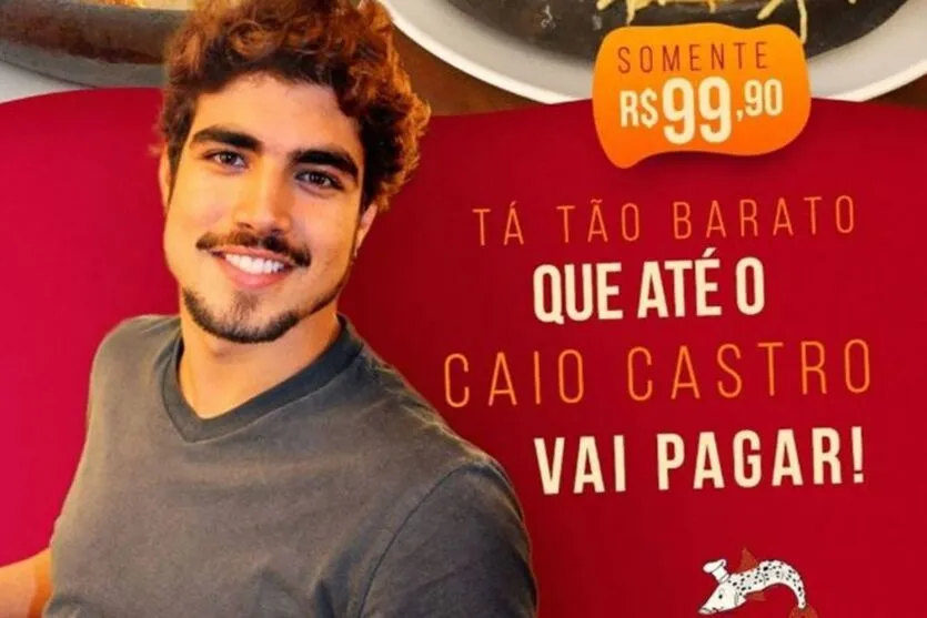  No banner de divulgação, além de citar o ator no slogan, o empreendimento usou uma foto dele 