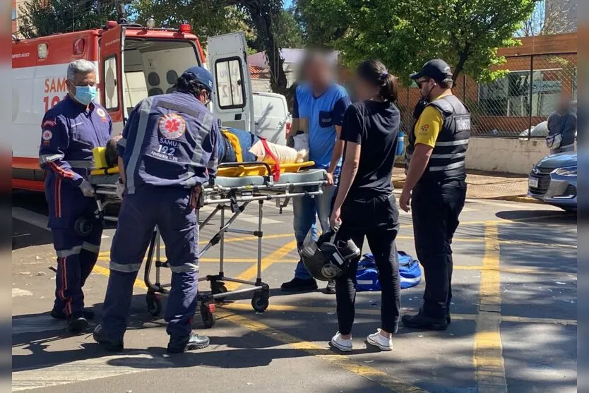  O motociclista foi atendido pelo Samu e encaminhado ao Providência 
