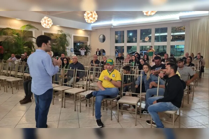  Adan Lenharo (União Brasil) estava presente no evento desta quinta-feira 