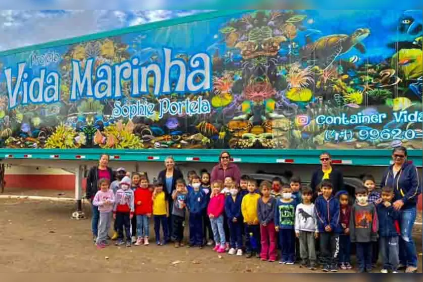 Alunos das escolas de Lunardelli conhecem o projeto “Vida Marinha”
