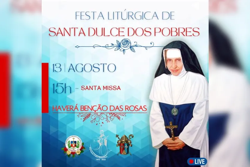 Missa e bênção das rosas de Santa Dulce são realizadas em Apucarana