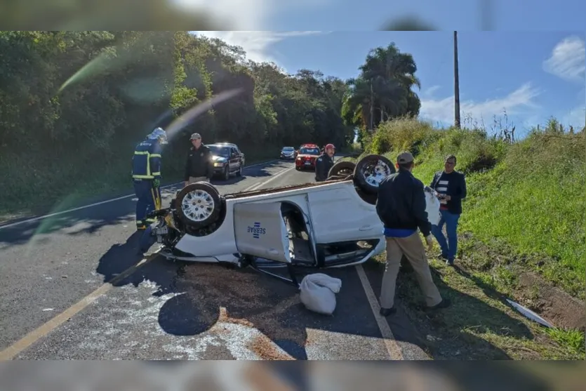 Moradora de Ivaiporã fica ferida durante acidente na PR-453