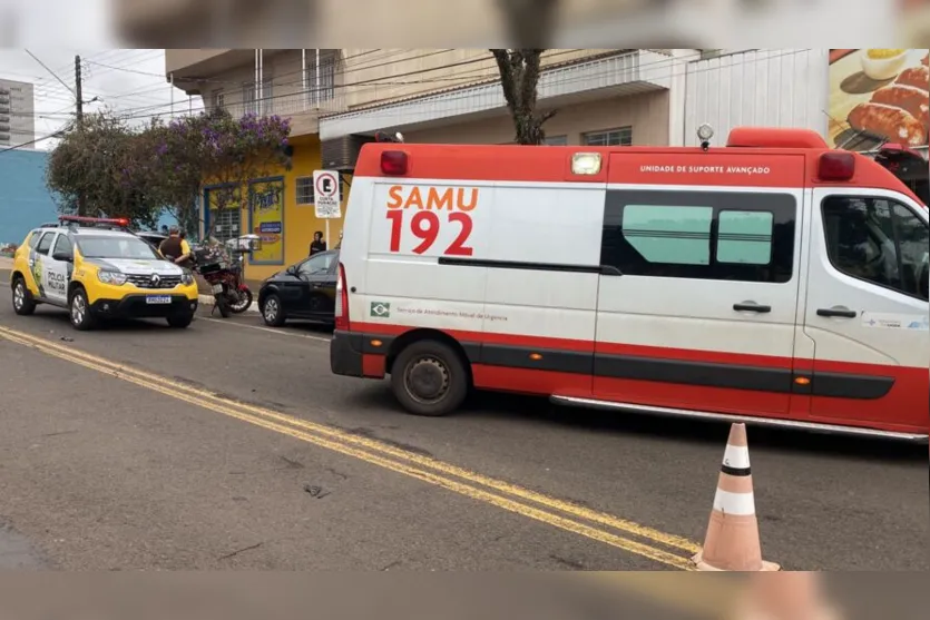 Motociclista de Apucarana é arremessado após bater em carro