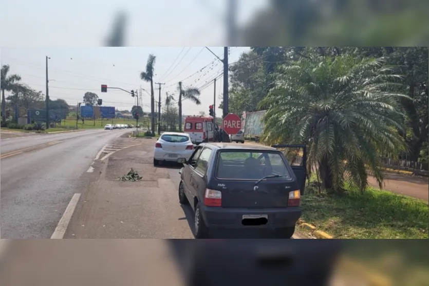  A colisão, entre dois carros,  aconteceu próximo da entrada do Parque Bela Vista 