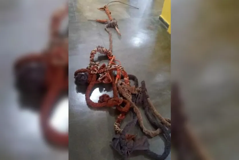  Corda artesanal utilizada por Luccas Abagge para fugiu da penitenciária estadual de Dourados. 