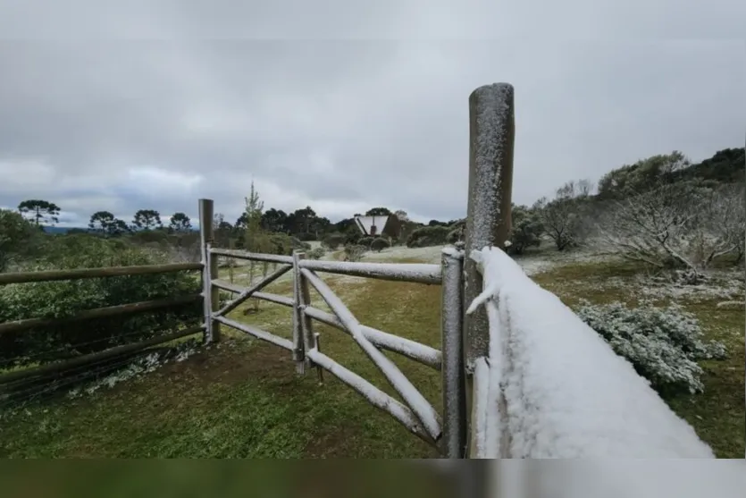 Neve cai no segundo dia de primavera em Santa Catarina