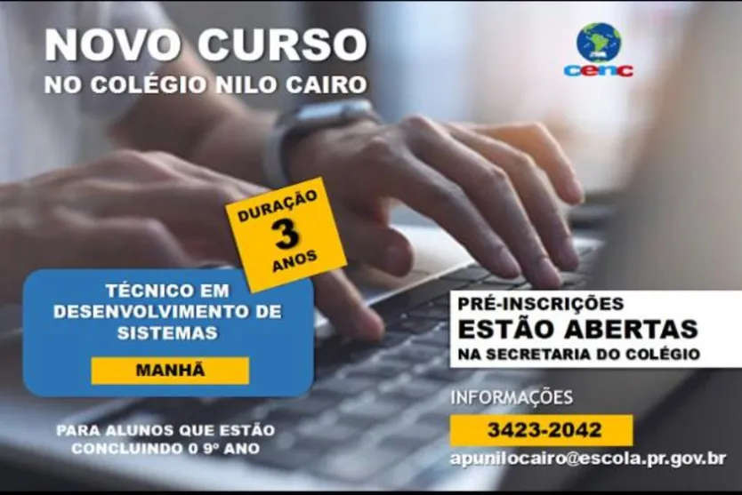  A novidade para 2023 é a oferta do Curso Técnico em Desenvolvimento de Sistemas 