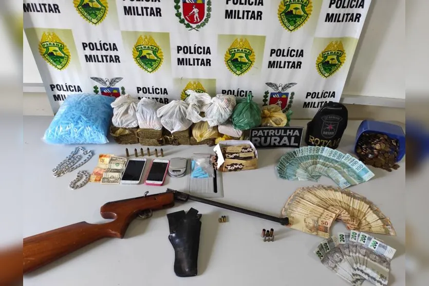 PM prende quadrilha de Kaloré com drogas, armas e animais; veja