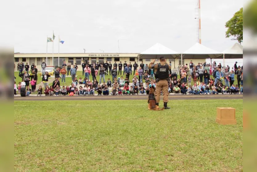  Para encerrar as atividades, foi realizada uma apresentação do Canil do 10º BPM 