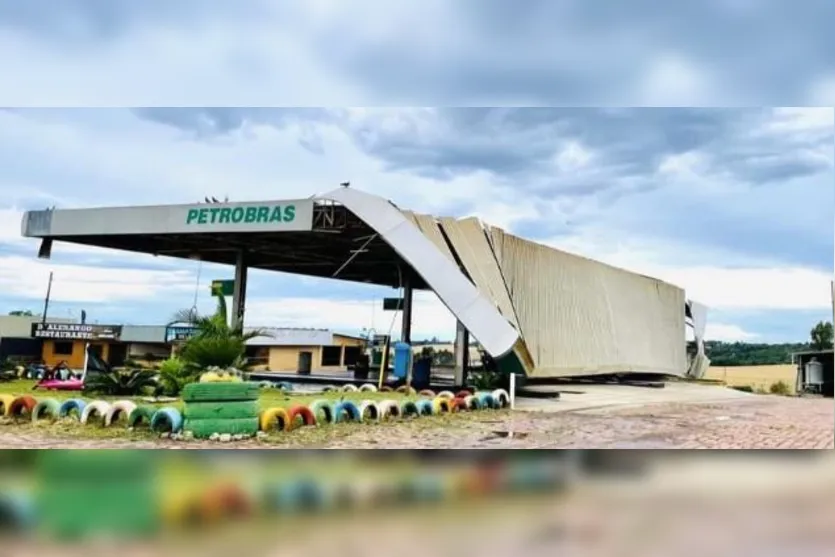  Posto de combustível foi destelhado no sábado 