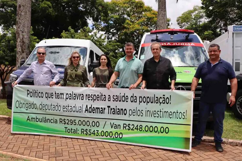  A ambulância custou R$295.000,00 e a van a quantia de R$248.000,00 – totalizando R$543.000,00 
