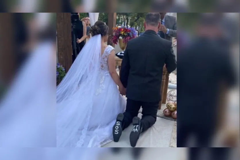  Diversas imagens do matrimônio estão circulando nas redes sociais 