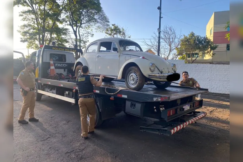 Fusca roubado de chácara de idosos é localizado em Apucarana