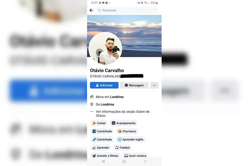 Morador de Apucarana denuncia perfil falso em app de namoro