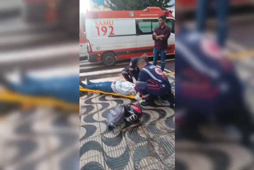  Motociclista de 21 anos foi atendida pelos socorristas do Samu 