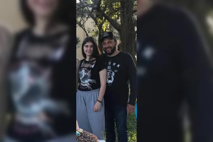  pai Vinícius Victor da Silva e a filha mais velha, Carolina Milani da Silva 