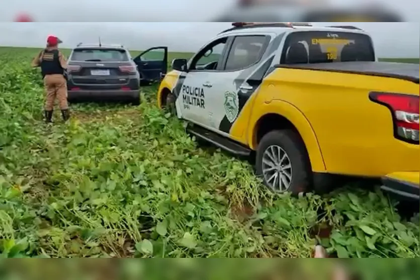  A perseguição terminou em meio a uma plantação de soja 