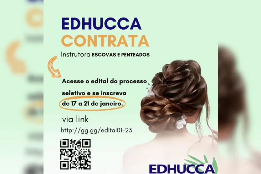 Edhucca abre processo seletivo para contratação de instrutores
