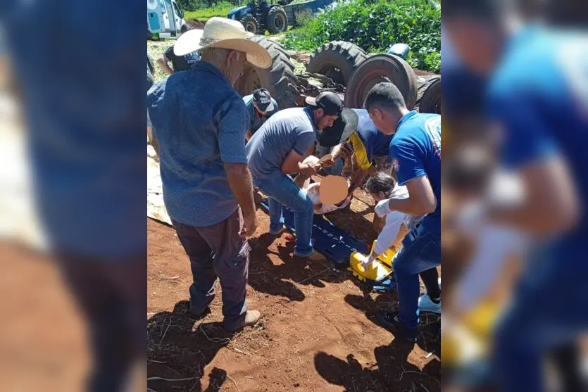  O agricultor realizava um trabalho de silagem 