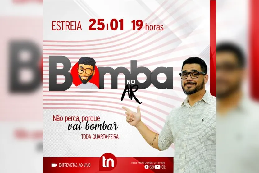 Podcast 'Bomba no Ar' estreia no TNOnline na próxima quarta (25)