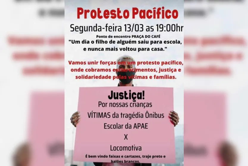 O protesto pacifico acontecerá na Praça do Café, em Jandaia do Sul, às 19 horas desta segunda-feira (13). 