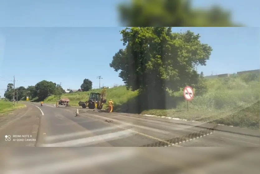  Obras estão sendo realizadas na pista sentido a Apucarana 