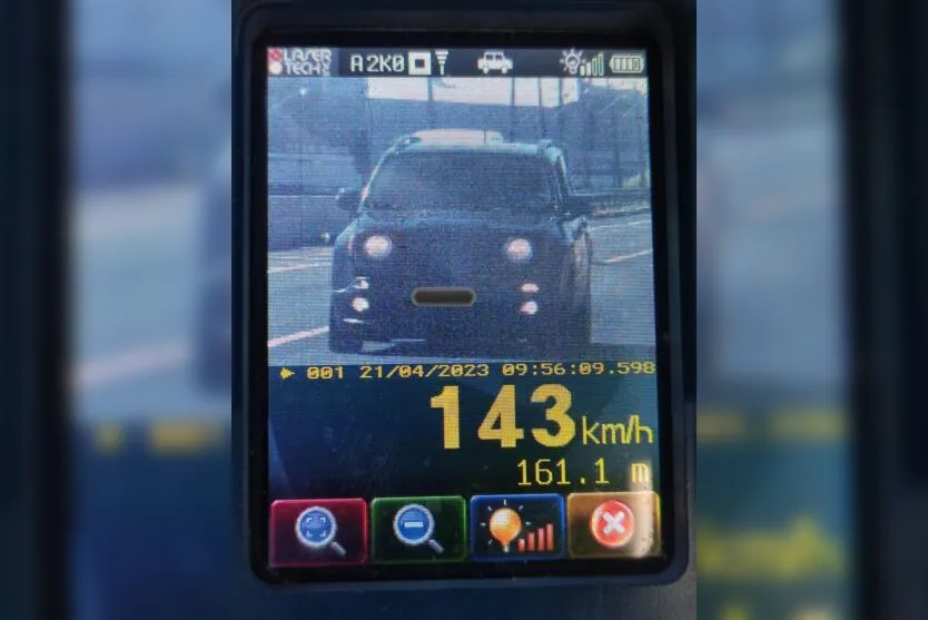  Foram mais de mil veículos notificados com a velocidade acima do permitido. 