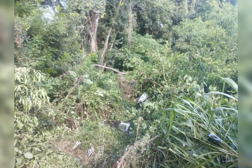  Veículo desceu barranco após sair da pista 