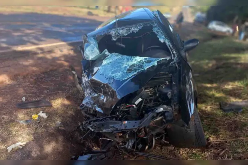 Cinco pessoas ficam feridas em grave acidente em Faxinal, neste sábado