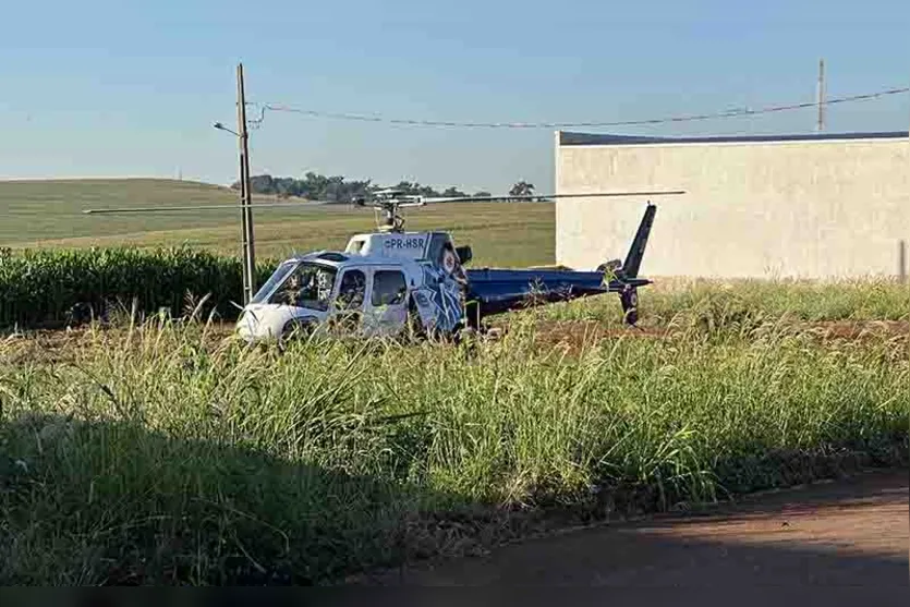  A equipe aeromédico   do SAMU  também foi acionada para apoio no atendimento aos feridos 