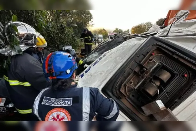  Socorristas do Bombeiros e Samu atendem a ocorrência 